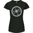 Thor Hammer in a Viking Circle White Print Womens Petite Cut T-Shirt Black