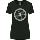 Thor Hammer in a Viking Circle White Print Womens Wider Cut T-Shirt Black