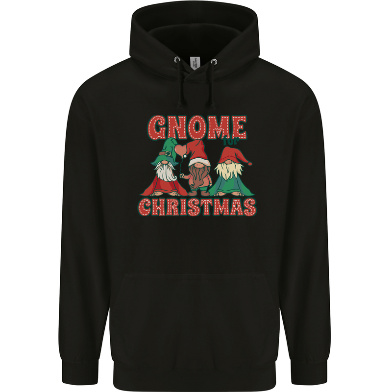 Three Christmas Gnomes Funny Xmas Childrens Kids Hoodie Black