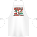 Three Christmas Gnomes Funny Xmas Cotton Apron 100% Organic White