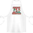 Three Christmas Gnomes Funny Xmas Cotton Apron 100% Organic White