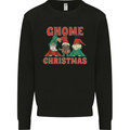 Three Christmas Gnomes Funny Xmas Kids Sweatshirt Jumper Black