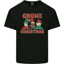 Three Christmas Gnomes Funny Xmas Mens Cotton T-Shirt Tee Top Black