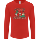 Three Christmas Gnomes Funny Xmas Mens Long Sleeve T-Shirt Red