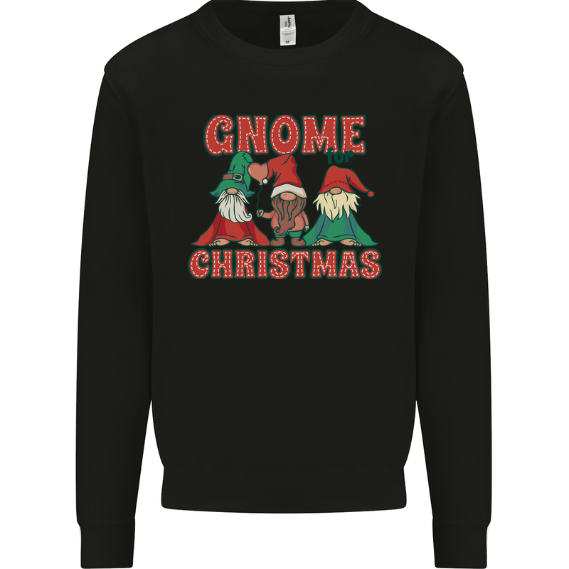 Three Christmas Gnomes Funny Xmas Mens Sweatshirt Jumper Black