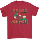 Three Christmas Gnomes Funny Xmas Mens T-Shirt 100% Cotton Red