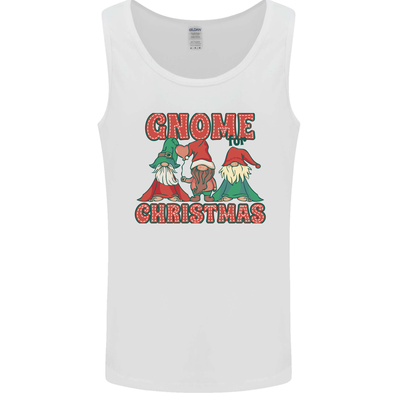 Three Christmas Gnomes Funny Xmas Mens Vest Tank Top White