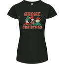 Three Christmas Gnomes Funny Xmas Womens Petite Cut T-Shirt Black