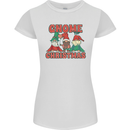 Three Christmas Gnomes Funny Xmas Womens Petite Cut T-Shirt White