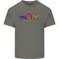 Three Colourful Cats Mens Cotton T-Shirt Tee Top Charcoal