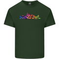 Three Colourful Cats Mens Cotton T-Shirt Tee Top Forest Green