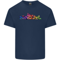 Three Colourful Cats Mens Cotton T-Shirt Tee Top Navy Blue
