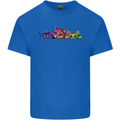 Three Colourful Cats Mens Cotton T-Shirt Tee Top Royal Blue