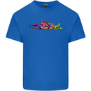 Three Colourful Cats Mens Cotton T-Shirt Tee Top Royal Blue