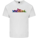 Three Colourful Cats Mens Cotton T-Shirt Tee Top White