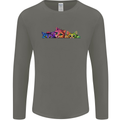 Three Colourful Cats Mens Long Sleeve T-Shirt Charcoal