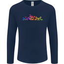 Three Colourful Cats Mens Long Sleeve T-Shirt Navy Blue