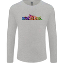 Three Colourful Cats Mens Long Sleeve T-Shirt Sports Grey