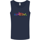 Three Colourful Cats Mens Vest Tank Top Navy Blue