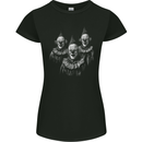 Three Creepy Halloween Clowns Womens Petite Cut T-Shirt Black