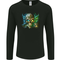 Three Demon Skulls Mens Long Sleeve T-Shirt Black