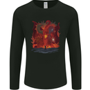 Three Headed Dragon Fantasy Mens Long Sleeve T-Shirt Black