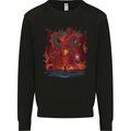 Three Headed Dragon Fantasy Mens Sweatshirt Jumper Black