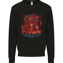 Three Headed Dragon Fantasy Mens Sweatshirt Jumper Black