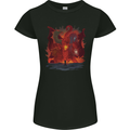 Three Headed Dragon Fantasy Womens Petite Cut T-Shirt Black