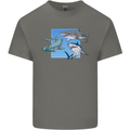 Three Sharks Mens Cotton T-Shirt Tee Top Charcoal