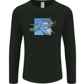 Three Sharks Mens Long Sleeve T-Shirt Black