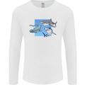 Three Sharks Mens Long Sleeve T-Shirt White