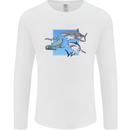 Three Sharks Mens Long Sleeve T-Shirt White