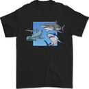Three Sharks Mens T-Shirt 100% Cotton Black