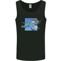 Three Sharks Mens Vest Tank Top Black