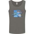 Three Sharks Mens Vest Tank Top Charcoal
