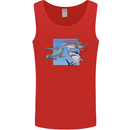 Three Sharks Mens Vest Tank Top Red