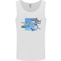 Three Sharks Mens Vest Tank Top White