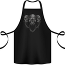 Three Skulls With Chains Heavy Metal Rock Music Cotton Apron 100% Organic Black