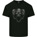 Three Skulls With Chains Heavy Metal Rock Music Kids T-Shirt Childrens Black