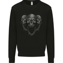 Three Skulls With Chains Heavy Metal Rock Music Mens Sweatshirt Jumper Black