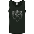 Three Skulls With Chains Heavy Metal Rock Music Mens Vest Tank Top Black