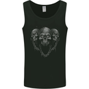 Three Skulls With Chains Heavy Metal Rock Music Mens Vest Tank Top Black