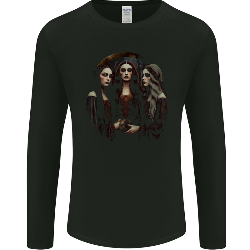 Three Witches Fantasy Witchcraft Sorcery Mens Long Sleeve T-Shirt Black