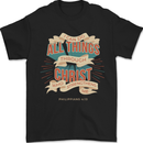 Through Christ  Christian Jesus God Cross Faith Mens T-Shirt 100% Cotton Black