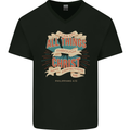 Through Christ  Christian Jesus God Cross Faith Mens V-Neck Cotton T-Shirt Black