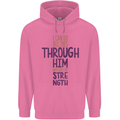 Through Him Christian Jesus God Christ Faith Mens 80% Cotton Hoodie Azelea