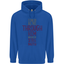 Through Him Christian Jesus God Christ Faith Mens 80% Cotton Hoodie Royal Blue