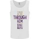 Through Him Christian Jesus God Christ Faith Mens Vest Tank Top White
