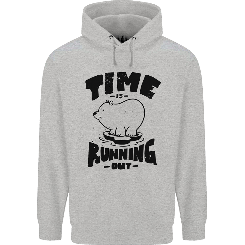Time Running Out Climate Change Childrens Kids Hoodie Sports Grey